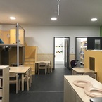 Kita in Rosstal in Modulbau und Hybridbau von SÄBU Holzbau, ein kleiner Einblick in den Gruppenraum der Kindertagesstätte