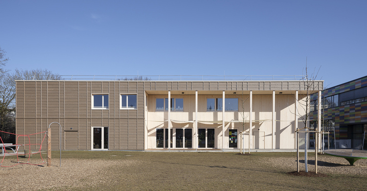 Erweiterung Mittelschule Garching - modularer Holzsystembau