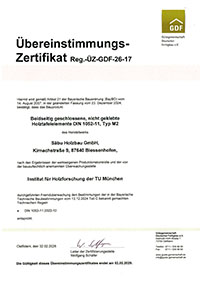 Übereinstimmungszertifikat <br />Bauprodukt